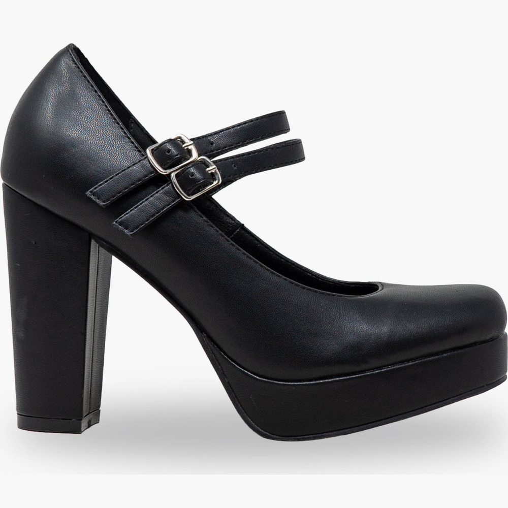 Chunky Block Heel Mary Jane Pumps